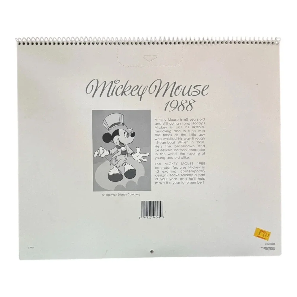 Disney Mickey Mouse Calendar‎ 1988 Gibson Greetings